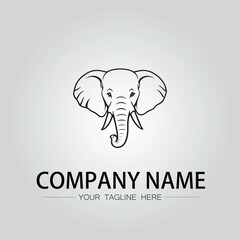 Elephant head logo company design vector image on the white background