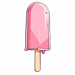 Fresh Strawberry Pink Ice Cream Cone