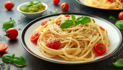 Taste of Italy: Classic Spaghetti with Fresh Tomatoes and Cheese"
