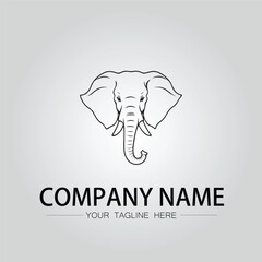 Elephant head logo company design vector image on the white background