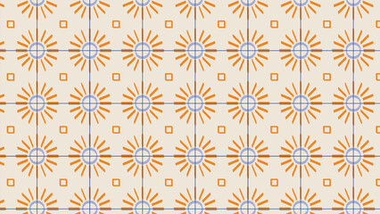 seamless pattern of tiles inspired by bohemian and morocco tiles