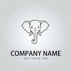 Elephant head logo company design vector image on the white background