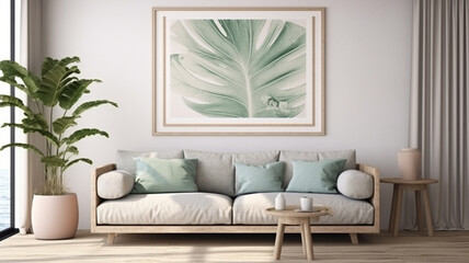 wooden frame with a sofa on a white background