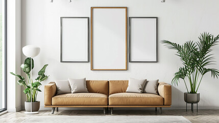 Obraz na płótnie Canvas modern living room interior design with sofa, coffee and coffee table.