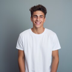 Obraz premium Close-up of handsome caucasian man smiling with white teeth isolated