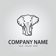 Elephant head logo company design vector image on the white background