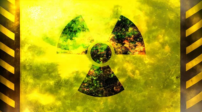 Radiation warning sign, Nuclear energy radioactive   alert warning danger