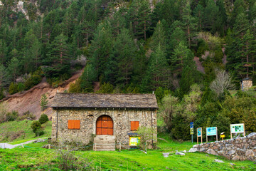 small hermitage in the refuge of bujaruelo, in the aragonese pyrenees