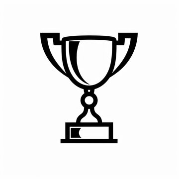 recommend clip art: Celebrating Achievements of Award Trophy Cup, black and white icon.