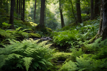 Fototapeta premium Blurred green environment background