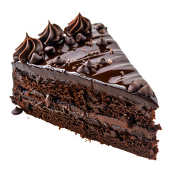 Chocolate Ganache Cake isolated on transparent background