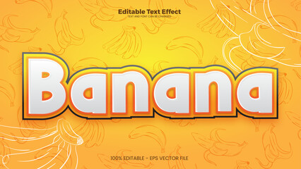 Banana editable text effect in modern trend style