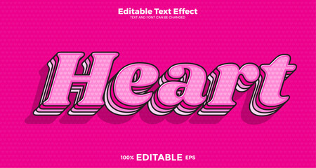 Heart editable text effect in modern trend style