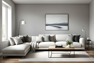 Minimalist living room. furniture has a modern and minimalist design, with a sofa
