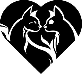 Web cat logo, shadow and circle also love