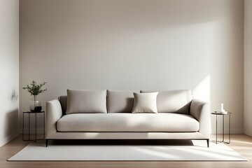 Minimalist living room. furniture has a modern and minimalist design, with a sofa