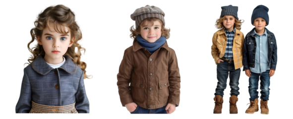 Portrait of children wearing fashionable clothes
