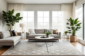 Minimalist living room. furniture has a modern and minimalist design, with a sofa