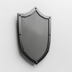 3D Render Vintage Style Iron Armor Shield Isolated on White Background.