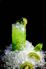 Refreshing Green Drink on Ice