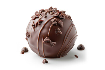 Obraz premium a chocolate covered ball with chocolate chips on top
