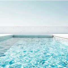 Obraz premium Above ground swimming pool with blue water