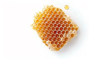 a honeycomb with honey drops on it