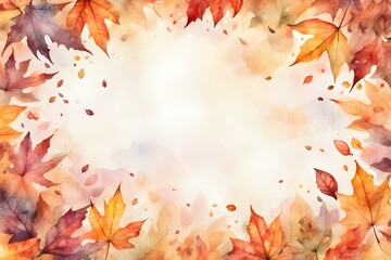Nature leaves background with watercolor design