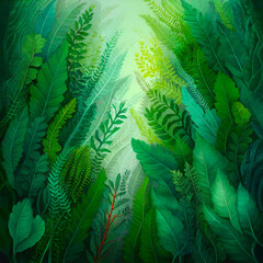 Green plant  painting illustration