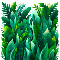 Green plant  painting illustration