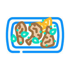 tandoori chicken indian cuisine color icon vector. tandoori chicken indian cuisine sign. isolated symbol illustration