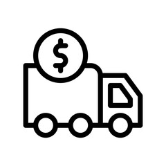 money transport line icon