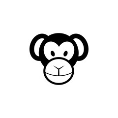 Monkey Face flat vector icon. Simple solid symbol isolated on white background. Monkey Face sign design template for web and mobile UI element