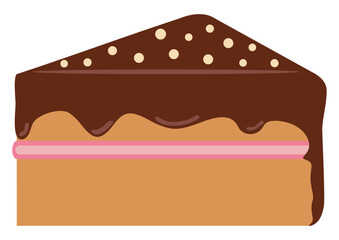 Piece of tasty chocolate sweet cake