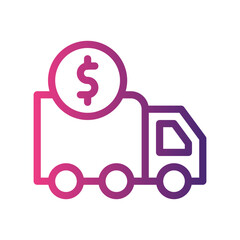 money transport gradient icon