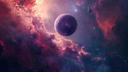 purple planet in space