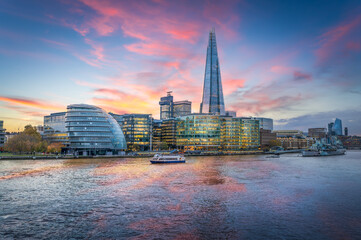 Discover the breathtaking London skyline featuring The Shard and River Thames. This stunning image...