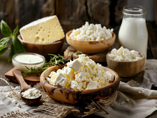 Rustic Dairy Products Assortment