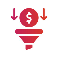 funnel flat gradient icon