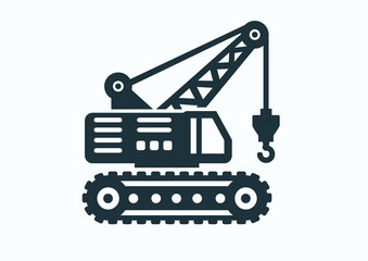 Naklejka premium Crawler crane. Flat vector illustration