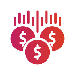 coin flat gradient icon