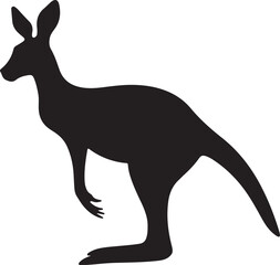 Kangaroo Silhouette Vector Illustration White Background