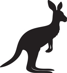 Kangaroo Silhouette Vector Illustration White Background