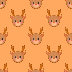 seamless pattern with reindeer 