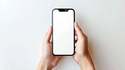 Hand holding smartphone. Perfect for mobile phone app or website design.