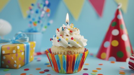 Vibrant Birthday Cupcake Celebration