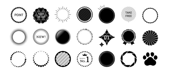 A set of various round frames that are easy to use as a focal point of your design.