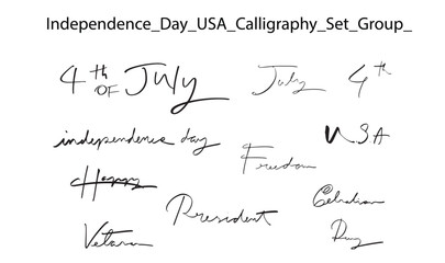 Independence day usa united state america 4th fourth july month patriotism freedom vector illustration holiday national design event calligraphy memorial text font typography liberty invitation usa