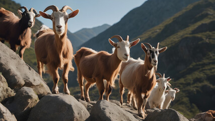 goats in the mountains