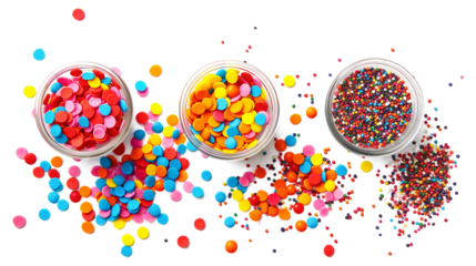 Sprinkles Set Cake Confetti Topping isolated on a transparent background